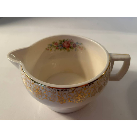 VGVC Taylor Smith Taylor 22K Gold Filigree 6.5" Wide Floral Bouquet Creamer - Picture 3 of 7